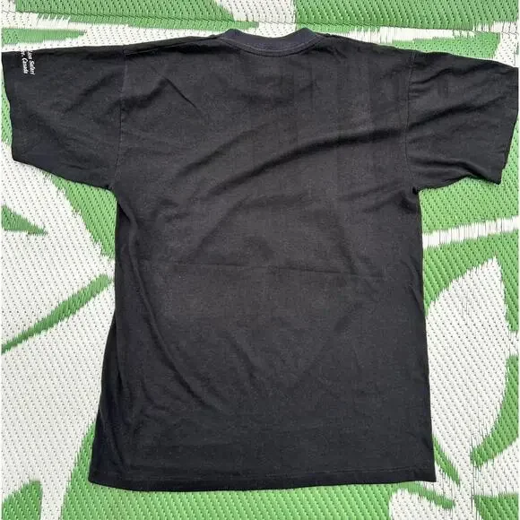 Vintage African Lion Safari Owl Graphic T-Shirt Cambridge Canada Black Tee Large - Picture 6 of 6